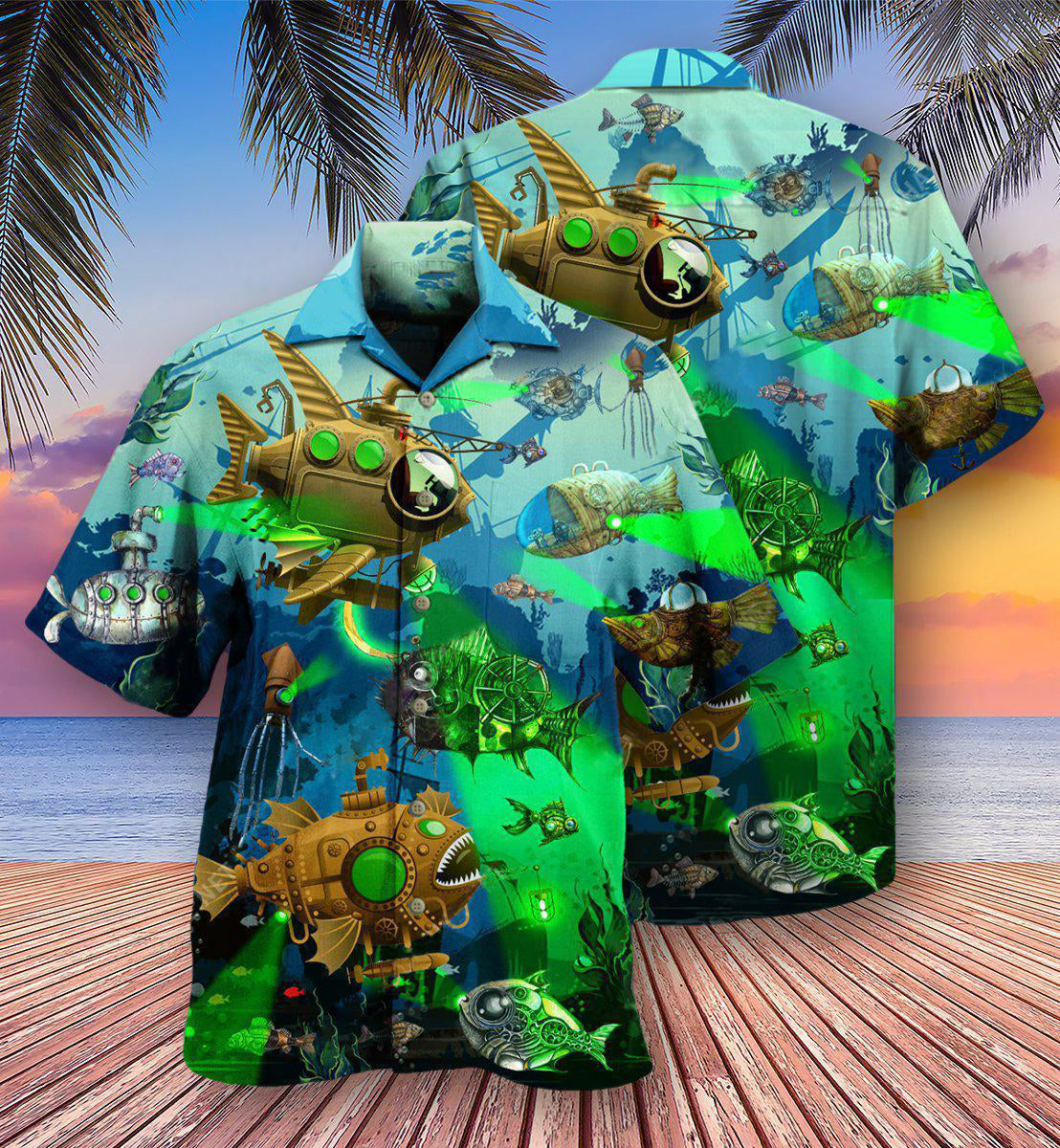 Fish Steampunk Ocean - Hawaiian Shirt - Reefox