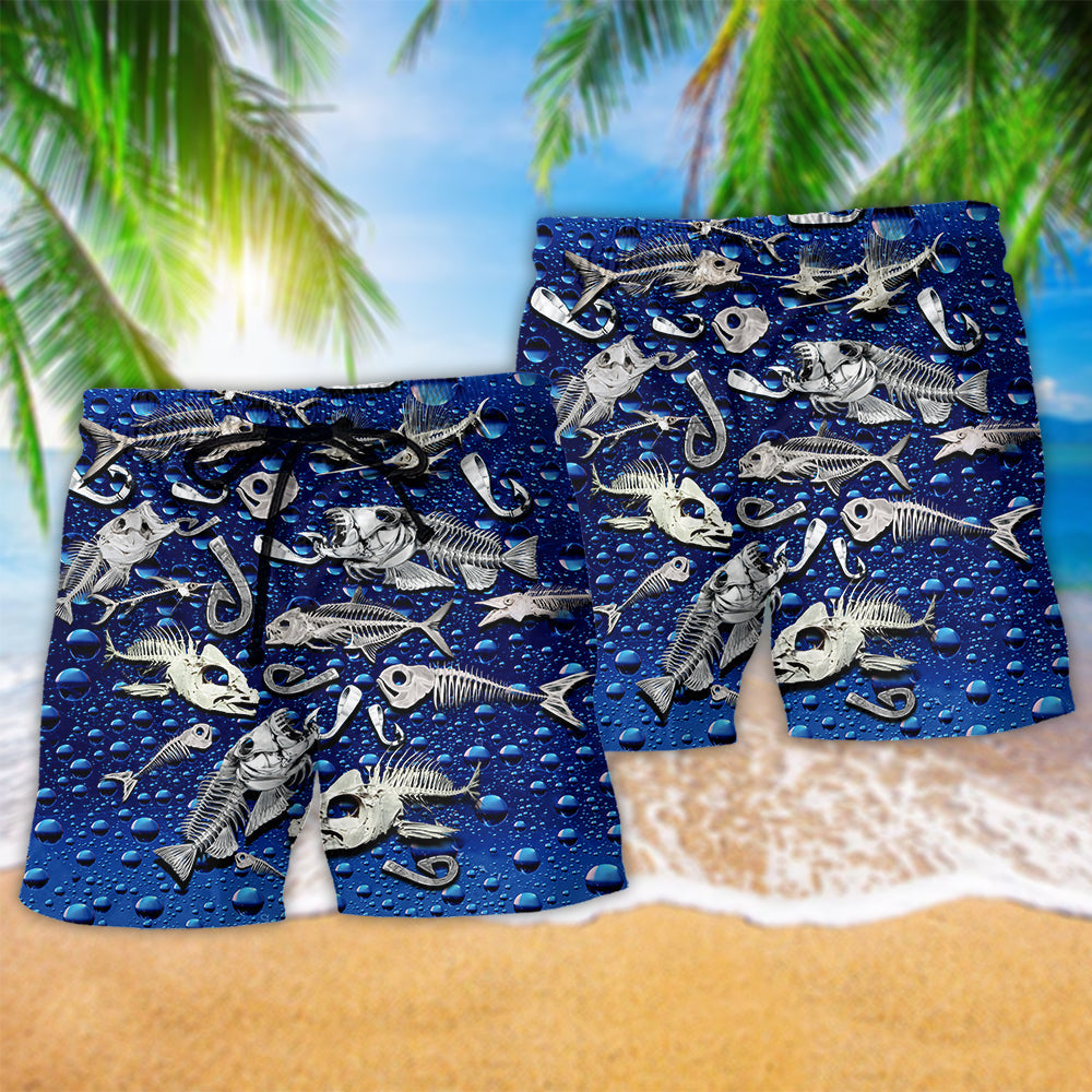 Fishing Fishbone Style Blue Color - Beach Short Reefox - Owls Matrix LTD