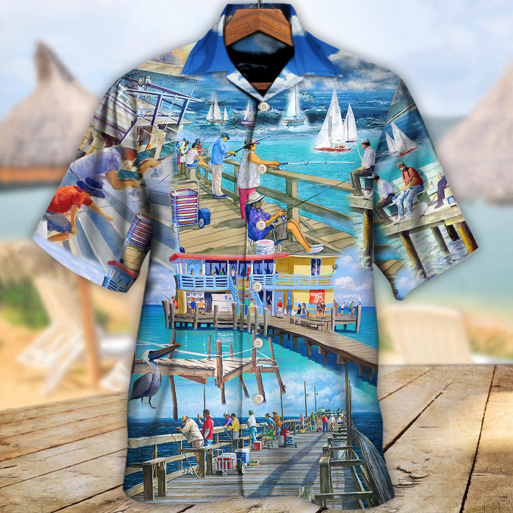 Fishing Pier Enjoy The Moment - Hawaiian Shirt - Reefox