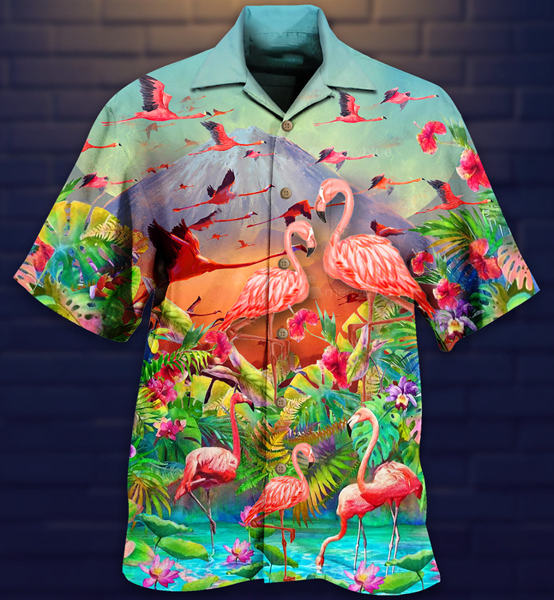 Flamingo Couple Love - Hawaiian Shirt - Reefox