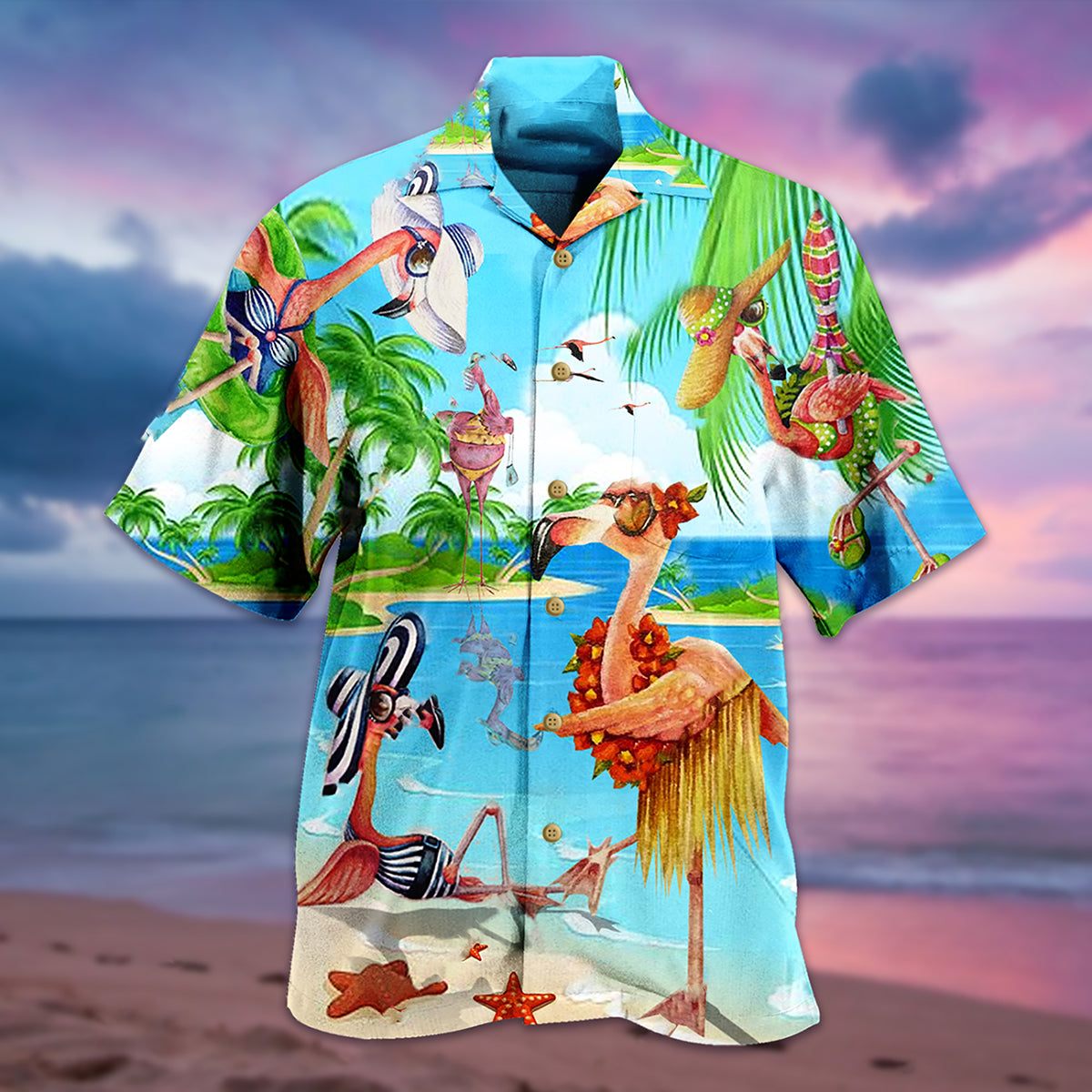 Flamingo Love Beach Amazing - Hawaiian Shirt - Reefox