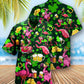 Irish Pink Flamingos Drink Beer Patricks Day Pattern - Hawaiian Shirt - Reefox