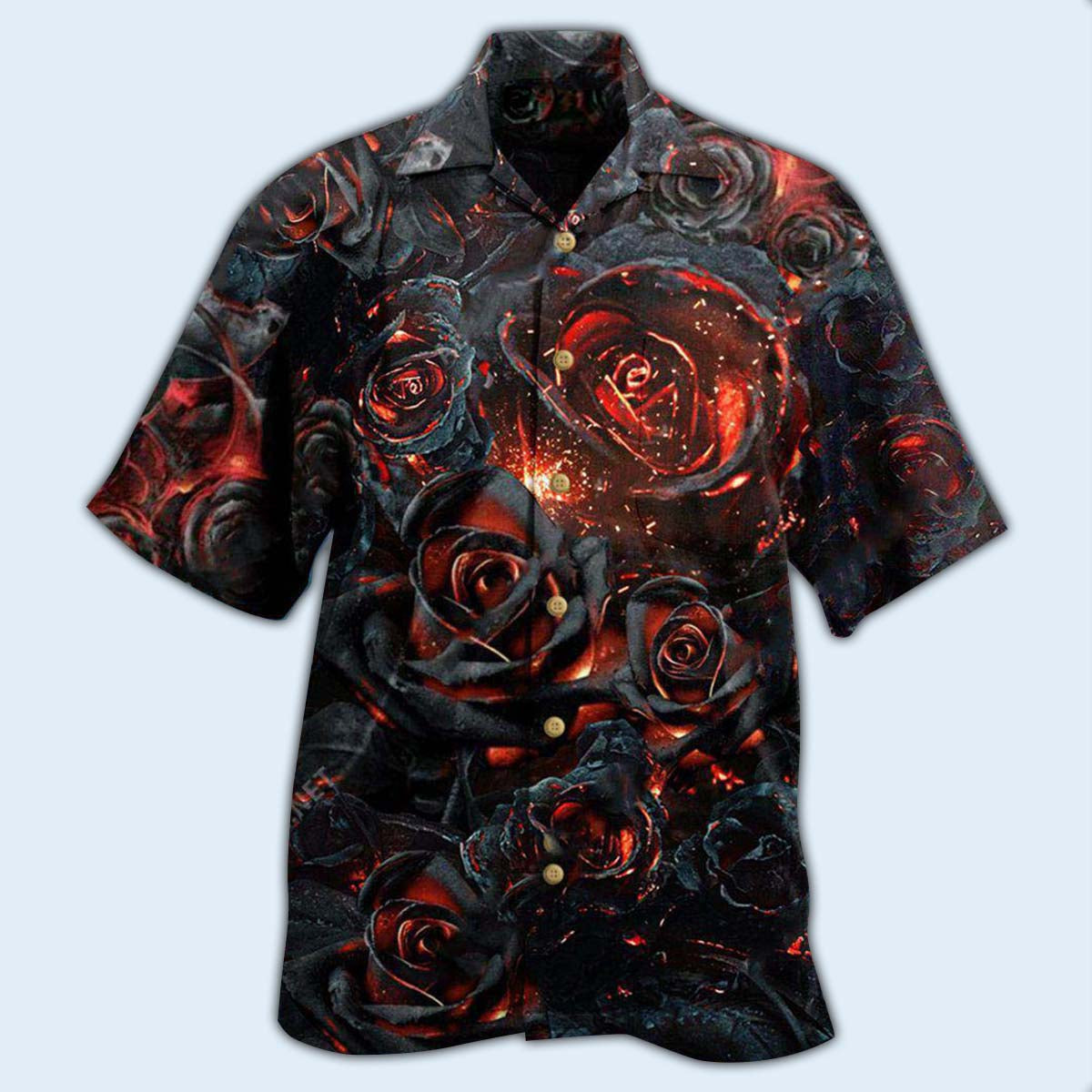 Rose Flowers Life Is Like Burning Rose - Hawaiian Shirt - Reefox