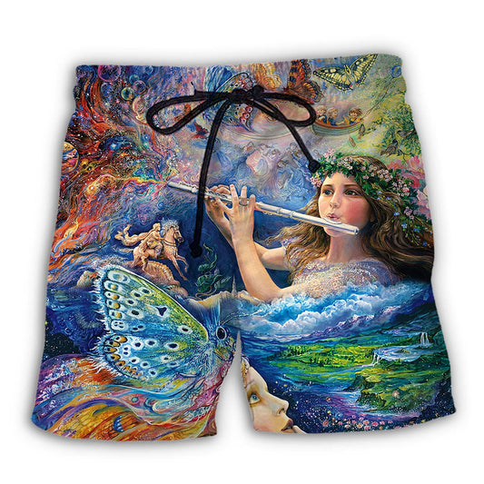 Beach Short / Adults / S Flute Fantasy Music Lover - Beach Short Reefox - Owls Matrix LTD