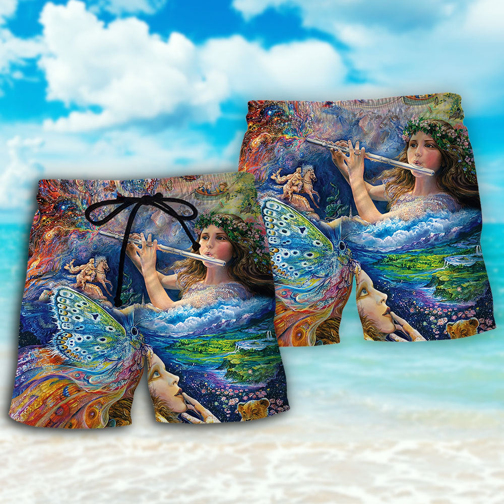 Flute Fantasy Music Lover - Beach Short Reefox - Owls Matrix LTD