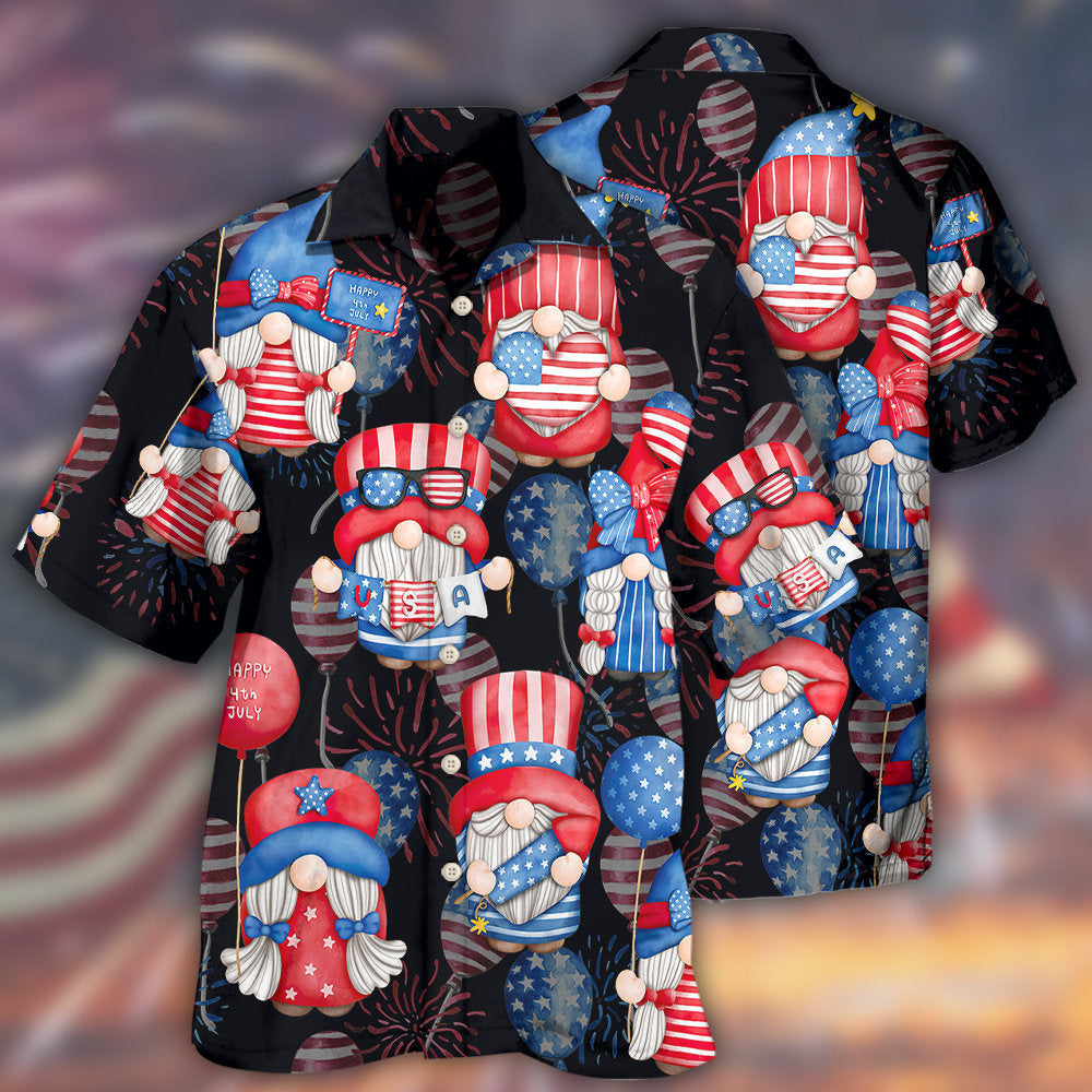 Gnome America Independence Day Fourth of July - Hawaiian Shirt - Reefox