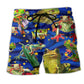 Beach Short / Adults / S Frog Lover Merry Christmas Dark Blue - Beach Short Reefox - Owls Matrix LTD