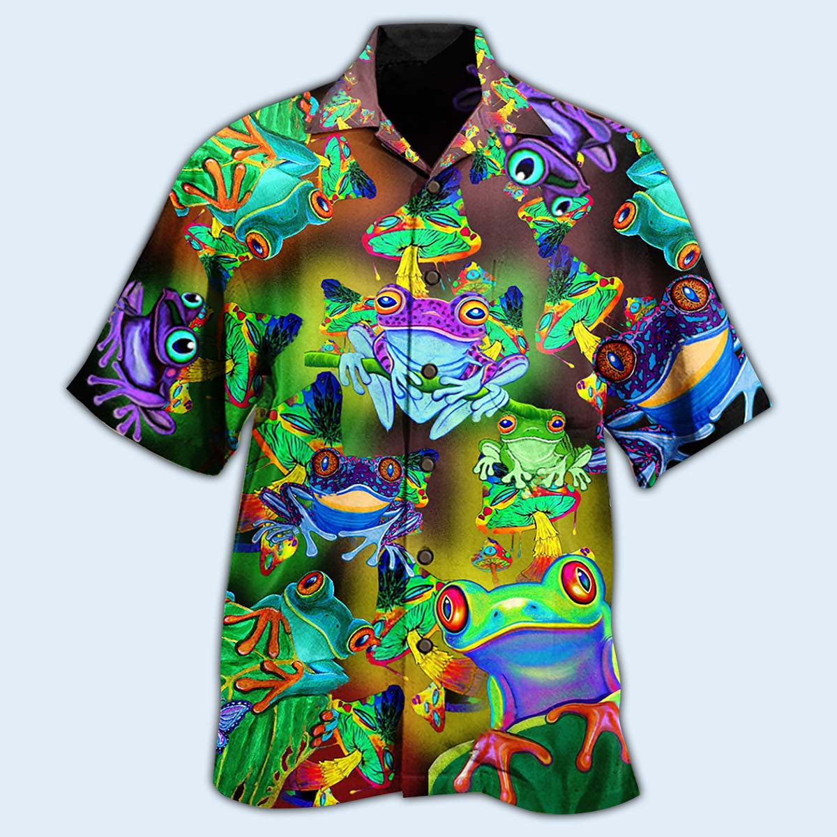 Frog And Mushrooms Love Life Funny - Hawaiian Shirt - Reefox