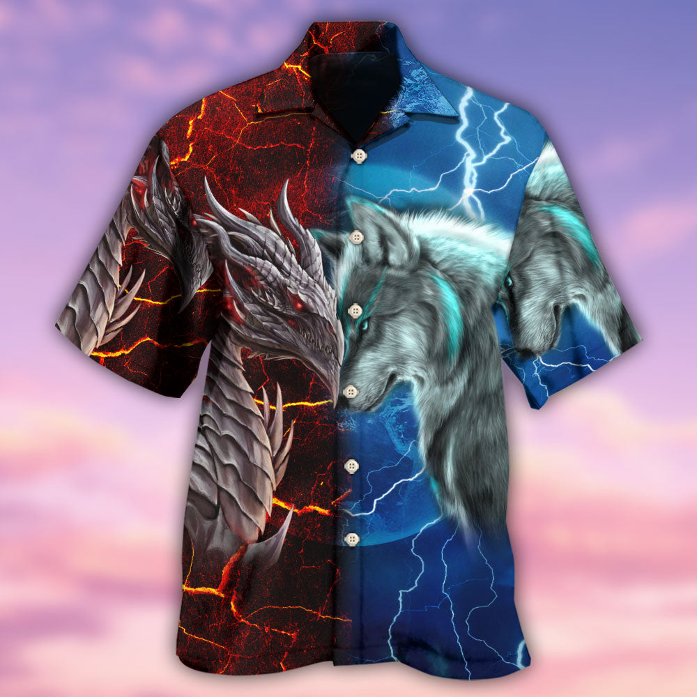 Dragon And Wolf Let's Fight - Hawaiian Shirt - Reefox