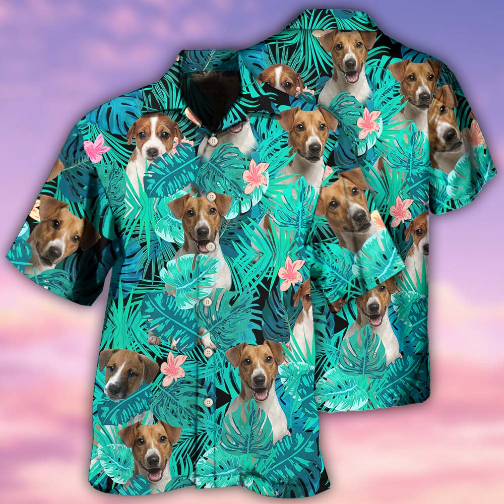 Russell Terrier Dog Summer Green Tropical - Hawaiian Shirt - Reefox