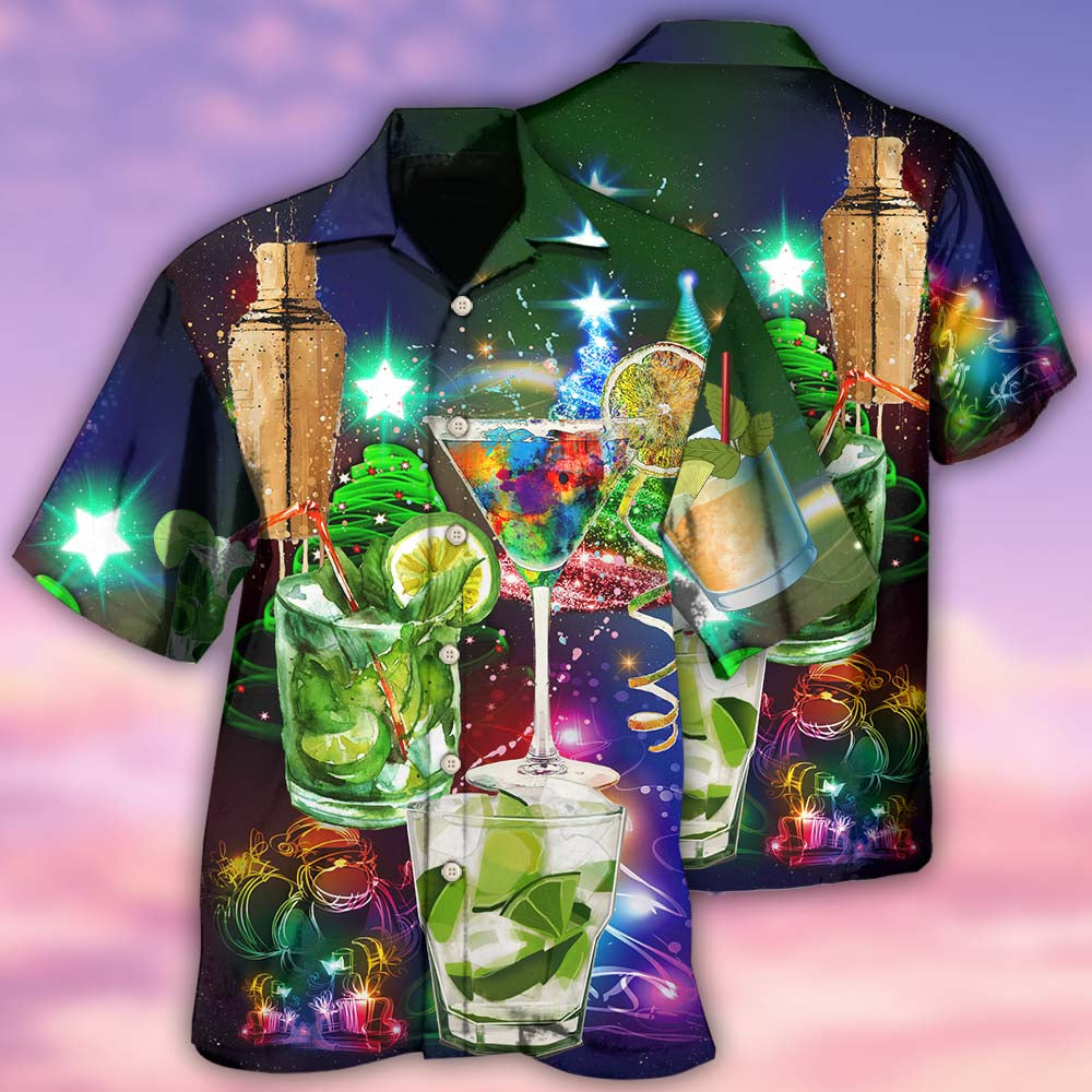 Cocktail Christmas Merry Christmas - Hawaiian Shirt - Reefox
