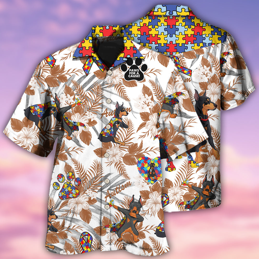 Doberman Autism With Serious Style - Hawaiian Shirt - Reefox