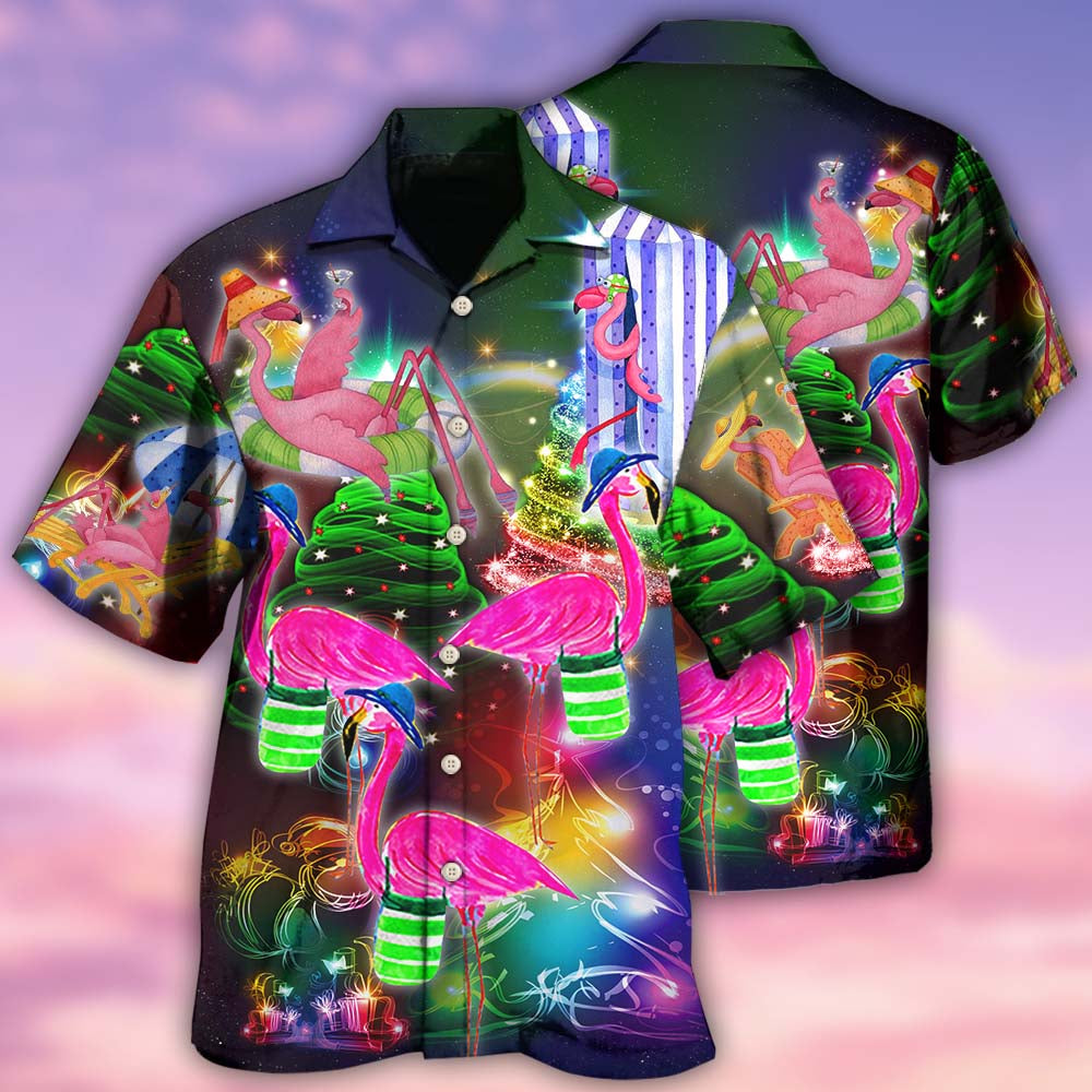 Flamingo Love Beach Amazing Christmas - Hawaiian Shirt - Reefox