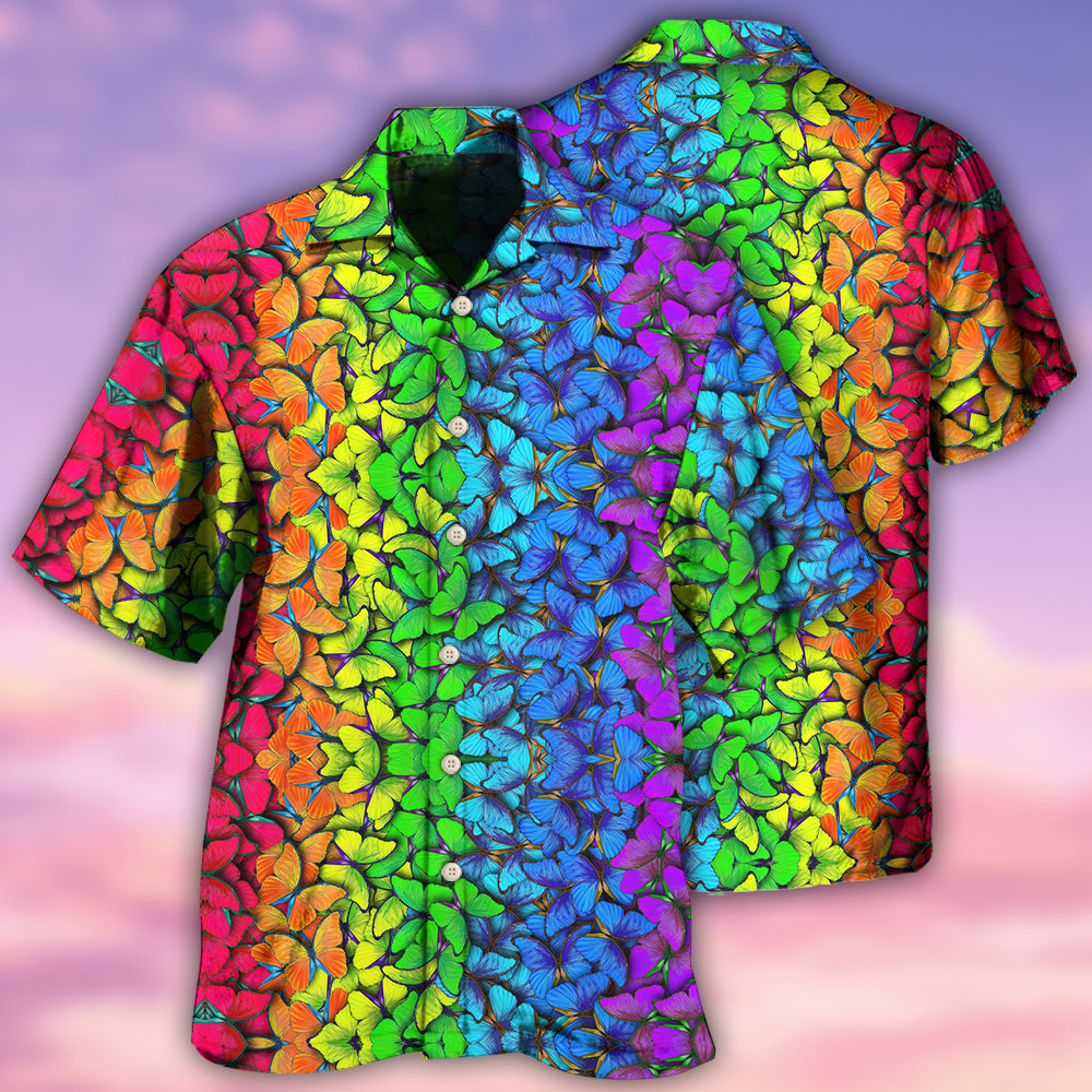LGBT Colorful Rainbow Butterfly - Hawaiian Shirt - Reefox