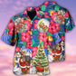 Christmas Flowers Tropical Santa Claus - Hawaiian Shirt - Reefox
