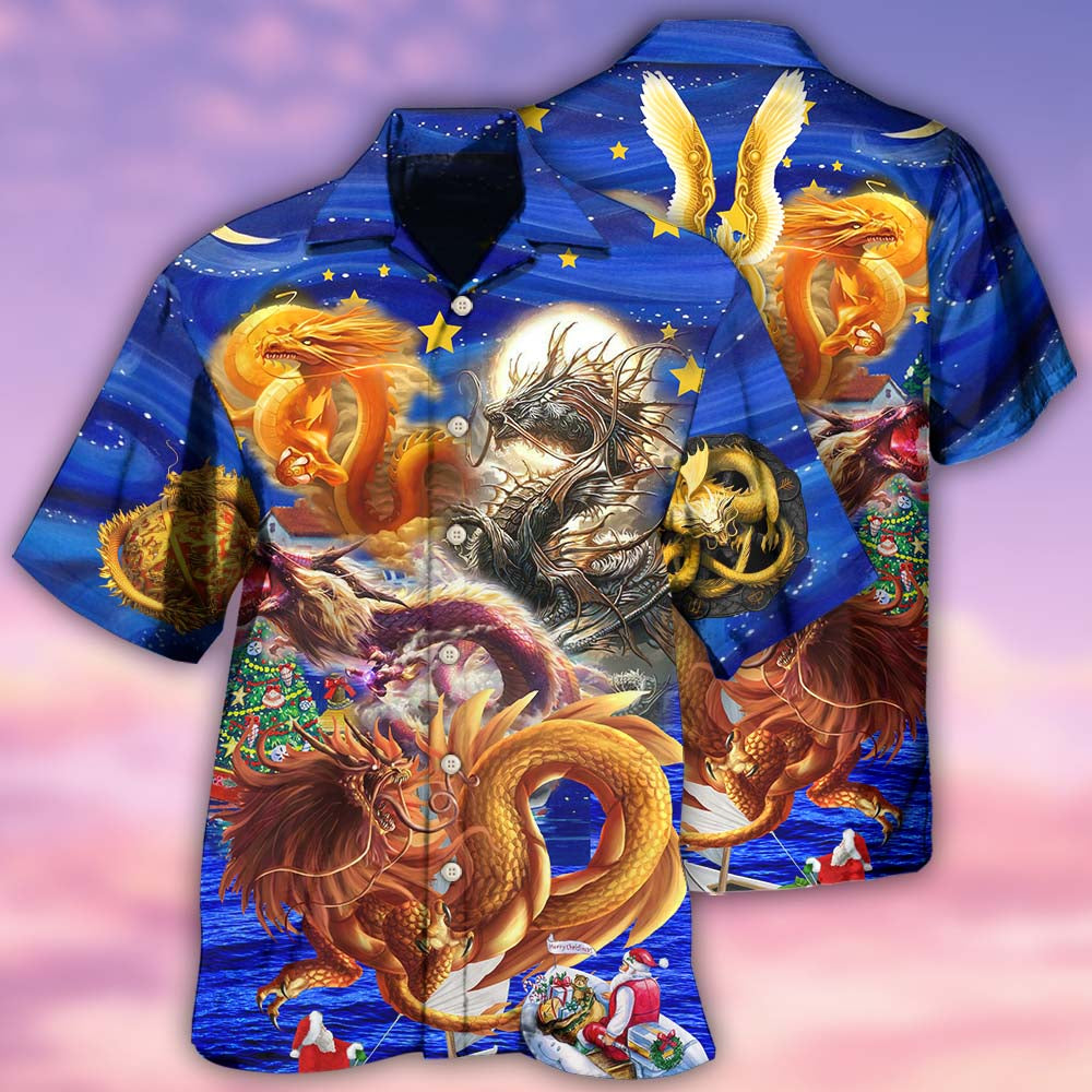 Dragon Christmas Enjoy The Night - Hawaiian Shirt - Reefox