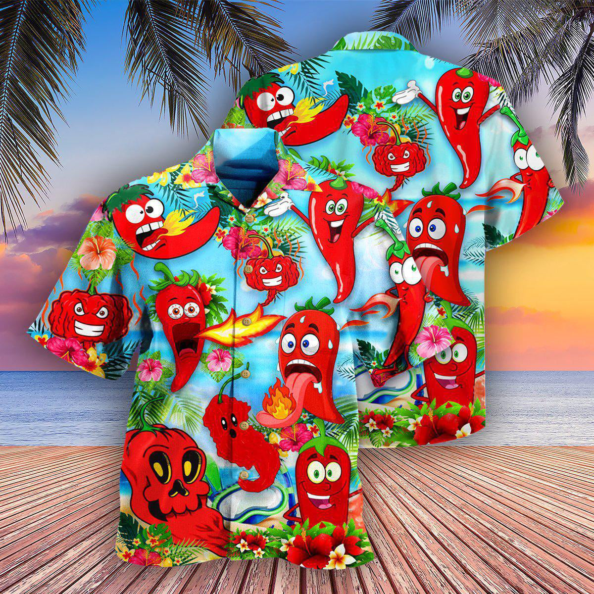 Fruit Chili Funny Chili Peppers - Hawaiian Shirt - Reefox