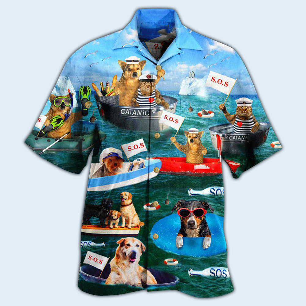Dogs And Cats Funny Team - Hawaiian Shirt - Reefox