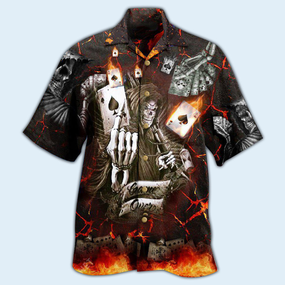 Gambling Card Game Over Cool - Hawaiian Shirt - Reefox