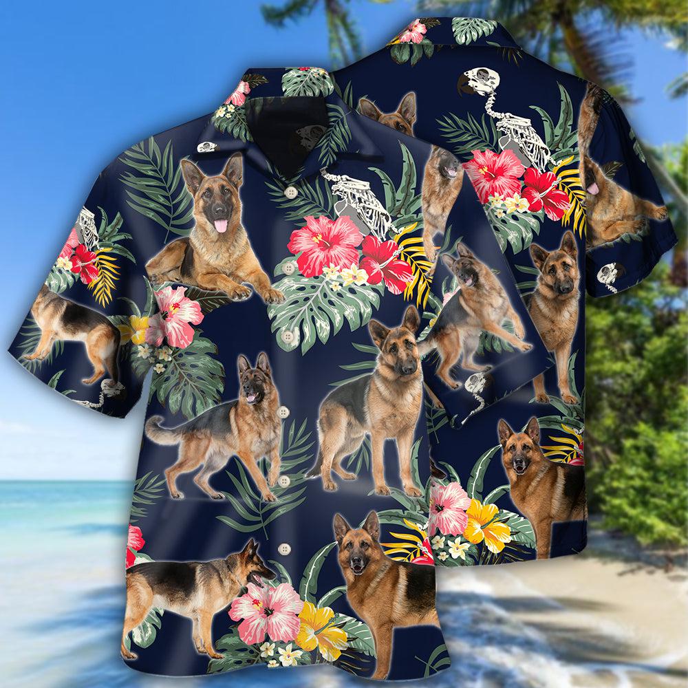 German Shepherd Tropical Floral Lover - Hawaiian Shirt - Reefox