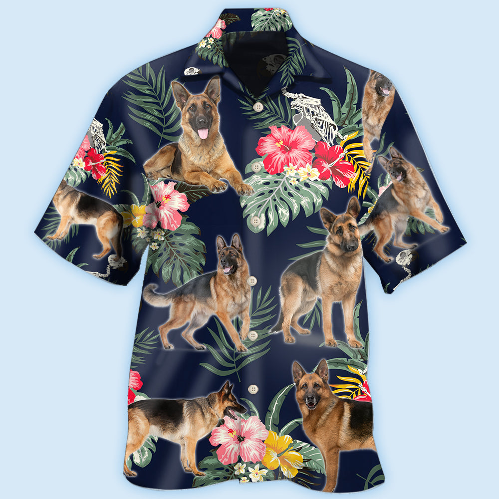 German Shepherd Tropical Floral Lover - Hawaiian Shirt - Reefox