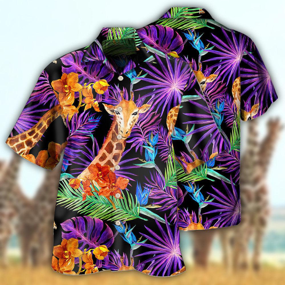 Giraffe Tropical Leaf - Hawaiian Shirt - Reefox