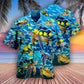 Turtle Go With The Flow Turtles And Fish Blue Ocean - Hawaiian Shirt - Reefox