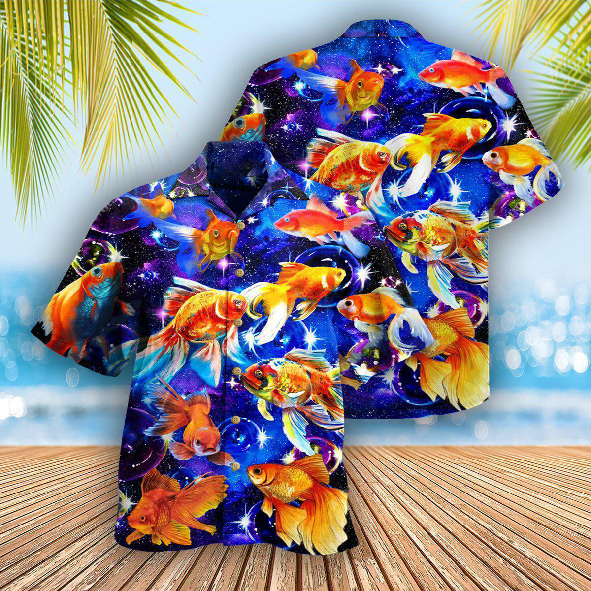 Fish Goldfish In The Galaxy - Hawaiian Shirt - Reefox