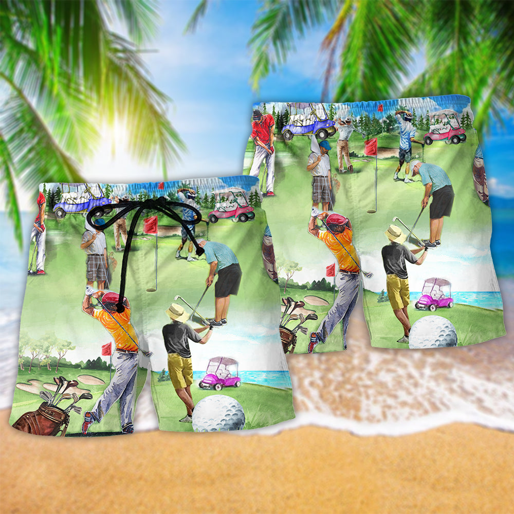 Golf Eat Sleep Golf Repeat - Beach Short Reefox - Owls Matrix LTD