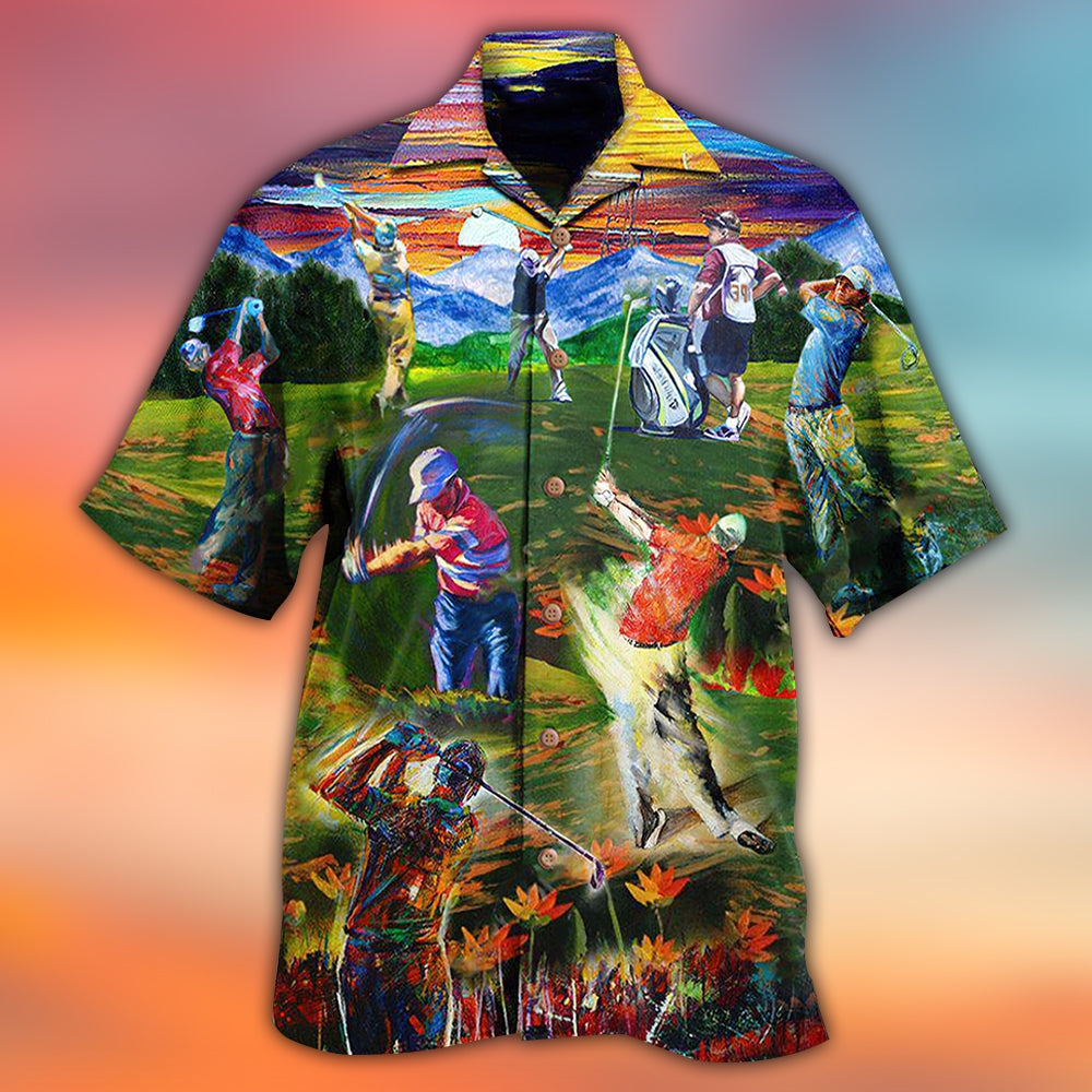 Golf Life Is Short Swing Hard Golf - Hawaiian Shirt - Reefox