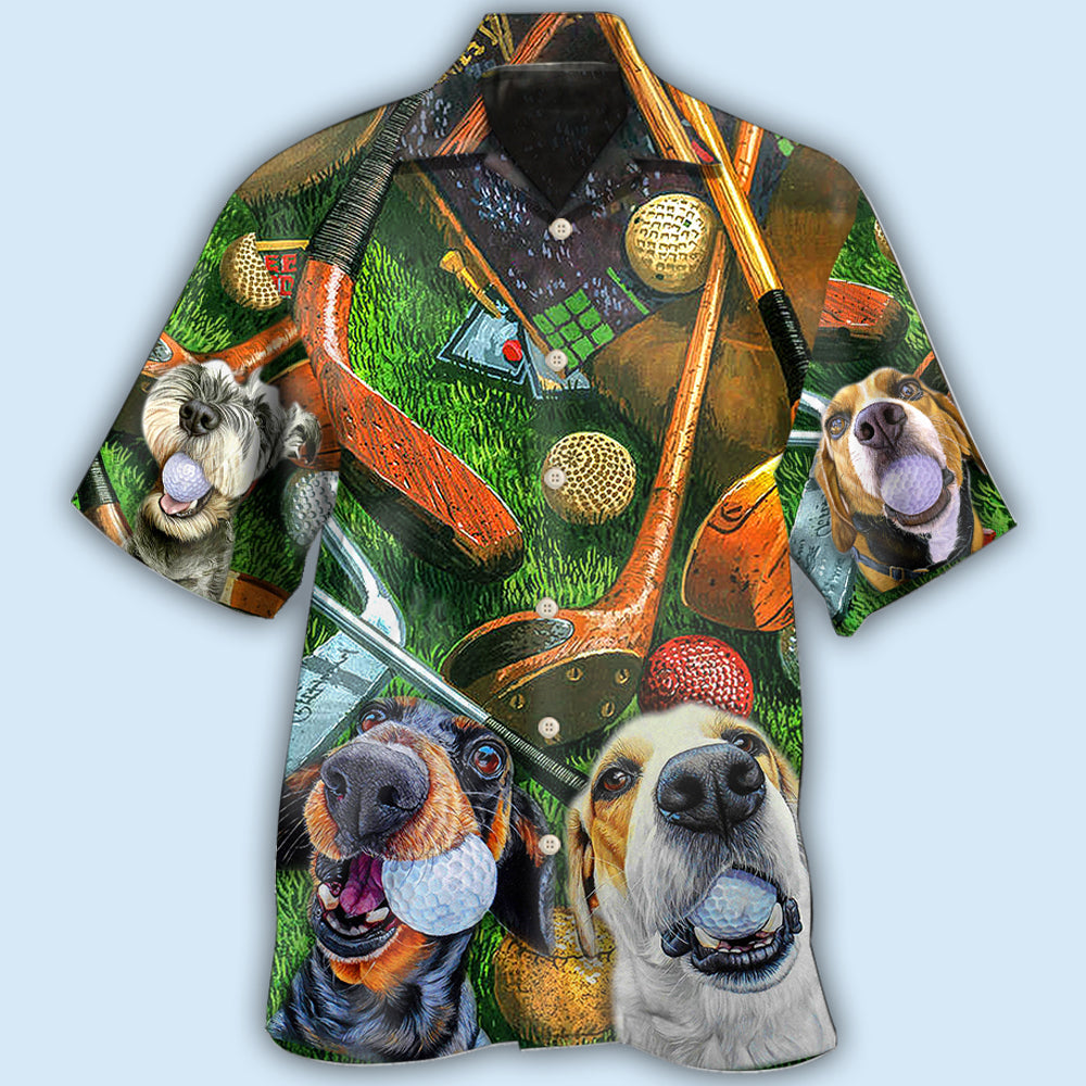 Golf Vintage Style Funny Dog - Hawaiian Shirt - Reefox