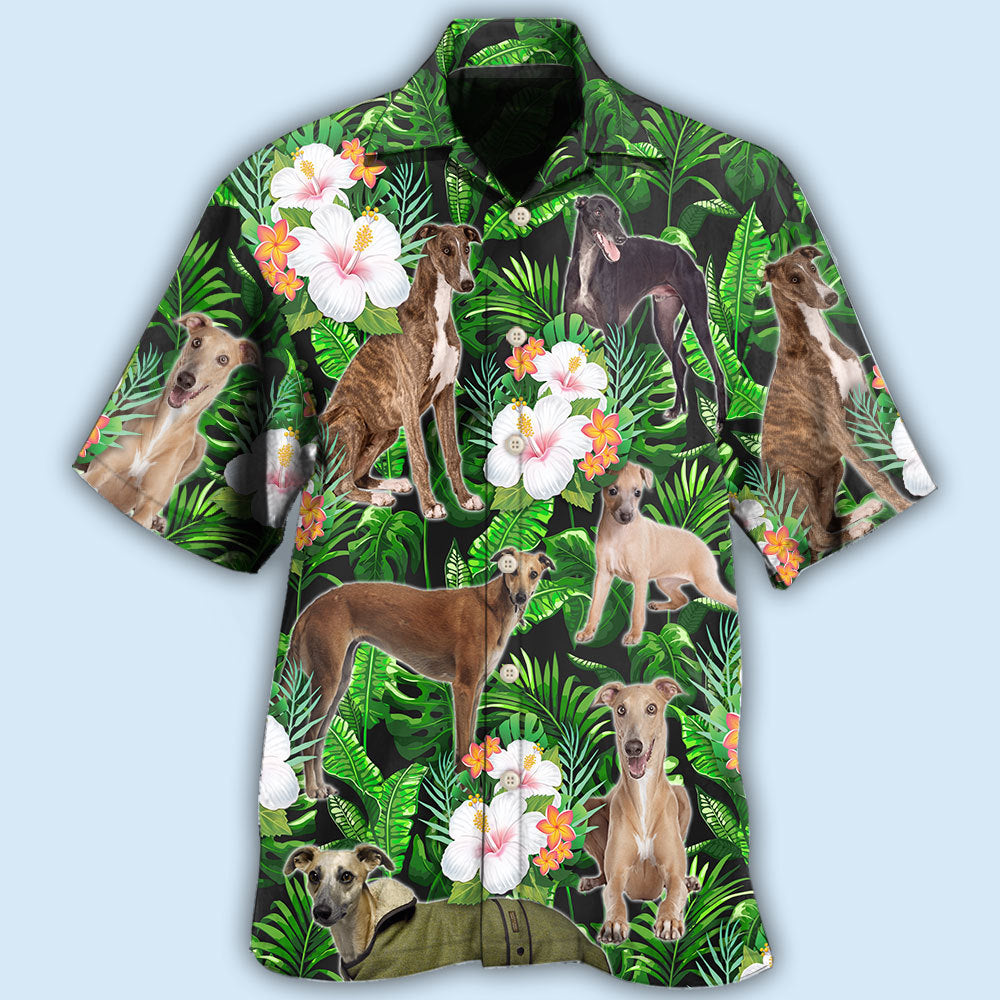 Greyhound Tropical Leaf Lover With Lovely Flower - Hawaiian Shirt - Reefox