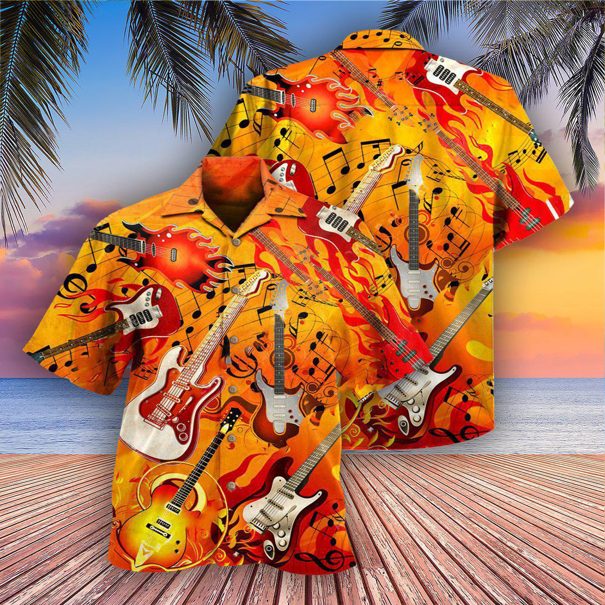 Guitar Is My Life Notes - Hawaiian Shirt - Reefox