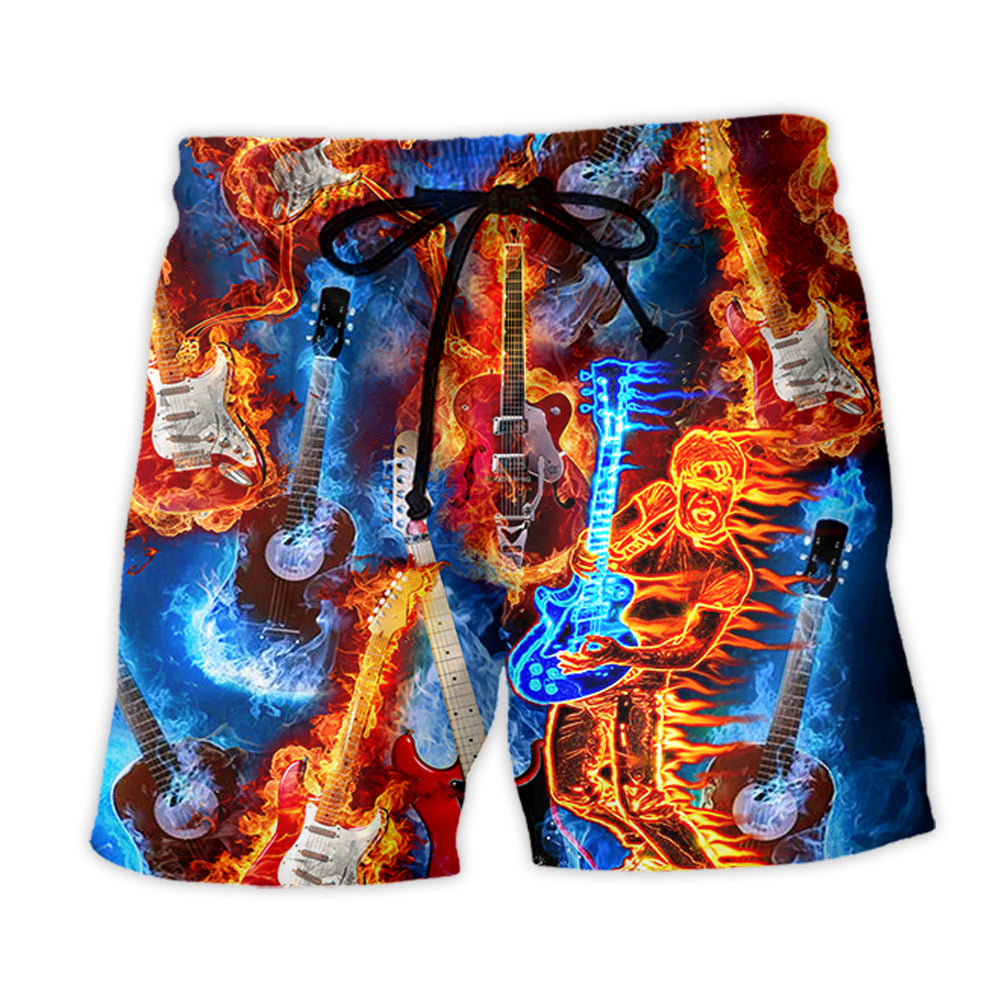 Beach Short / Adults / S Guitar Fire You Can Never Have Too Many Guitars - Beach Short Reefox - Owls Matrix LTD