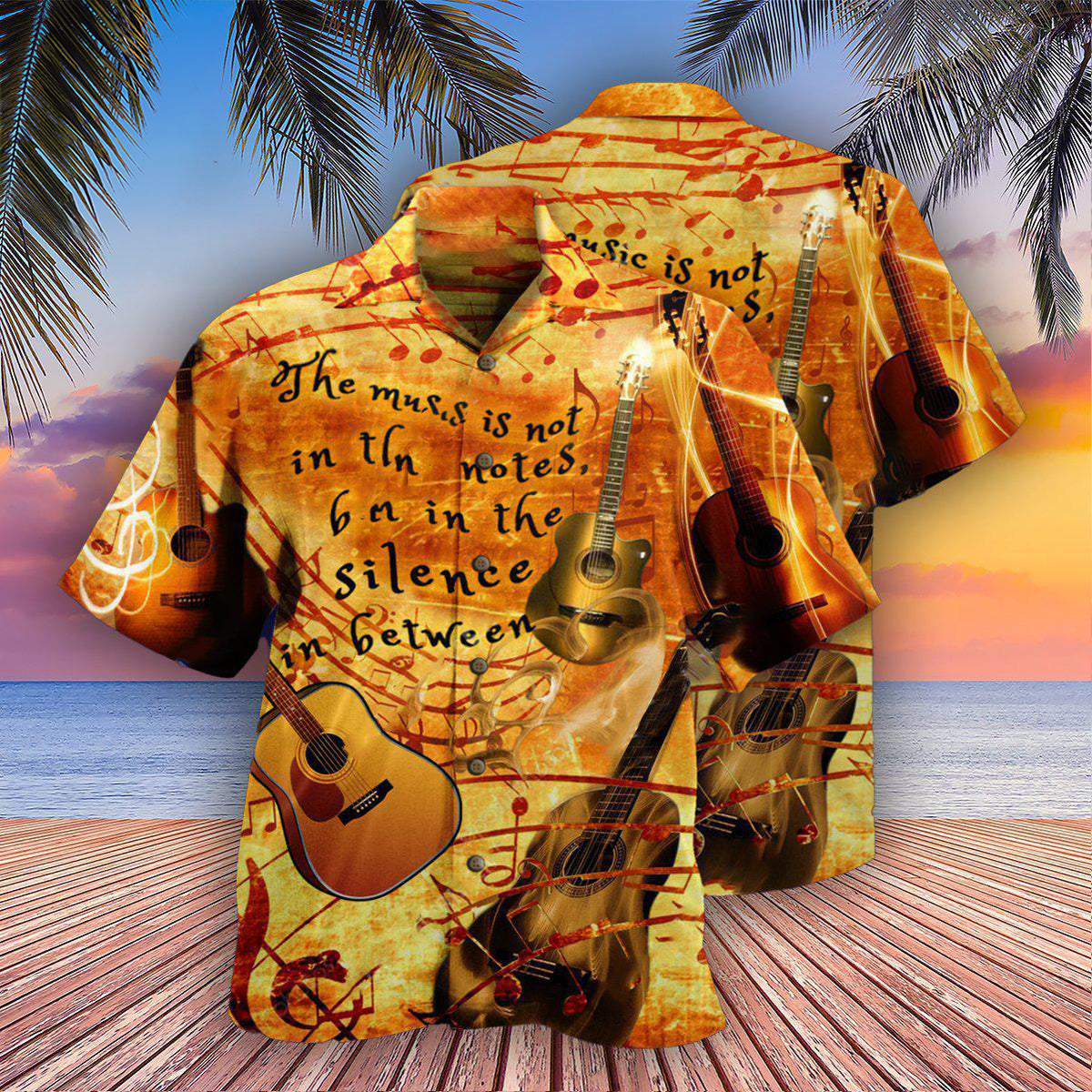 Guitar Vintage The Silence - Hawaiian Shirt - Reefox