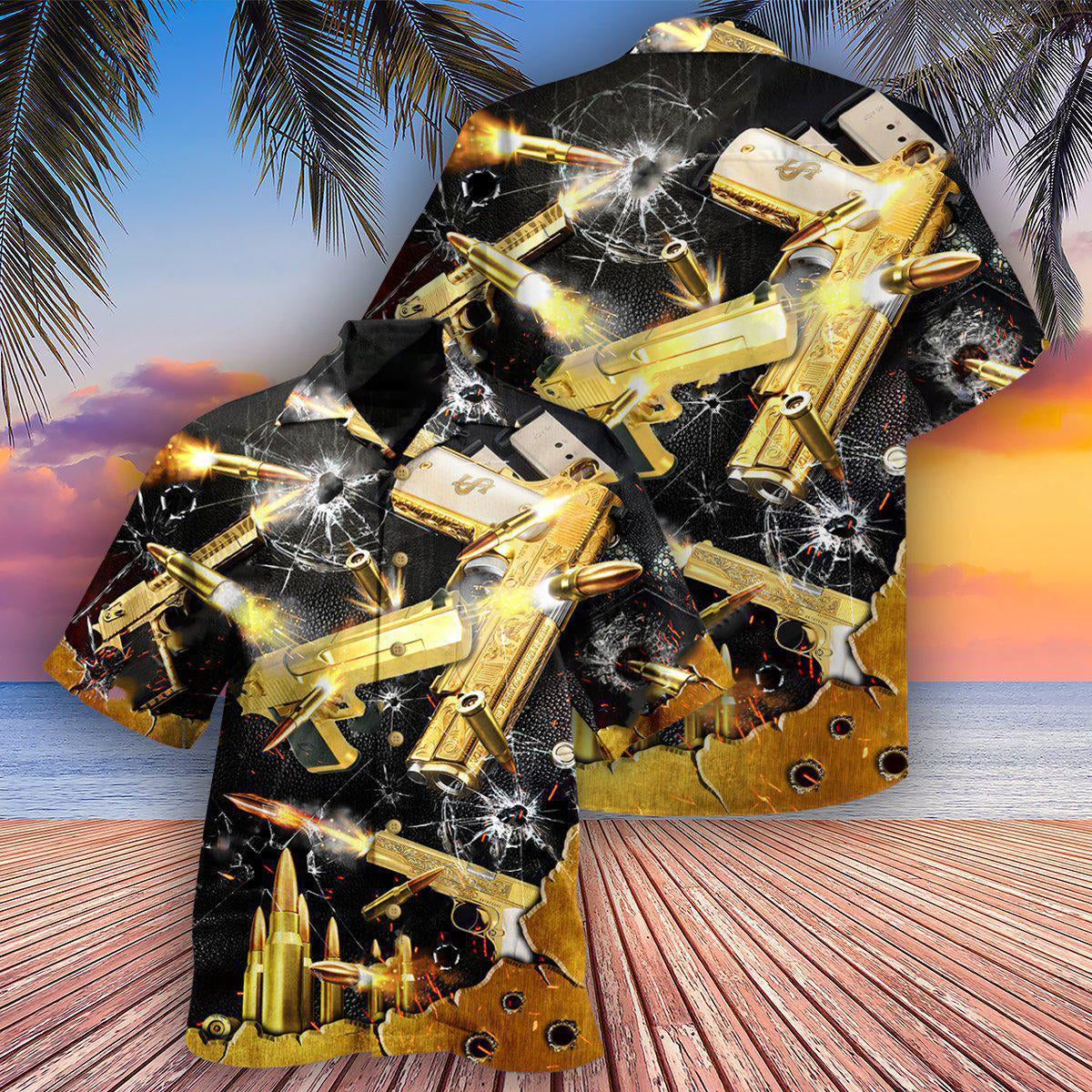 Gun Made Like A Gun Goes Like A Bullet Grunt Style - Hawaiian Shirt - Reefox