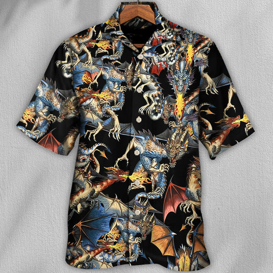 Dragon Breathing Fire Awesome - Hawaiian Shirt - Reefox