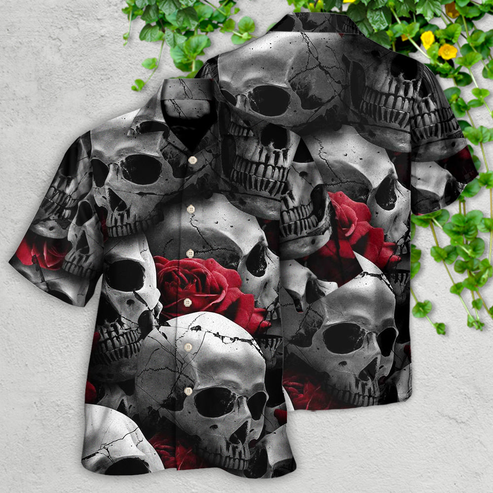 Skull Death Love Rose - Hawaiian Shirt - Reefox