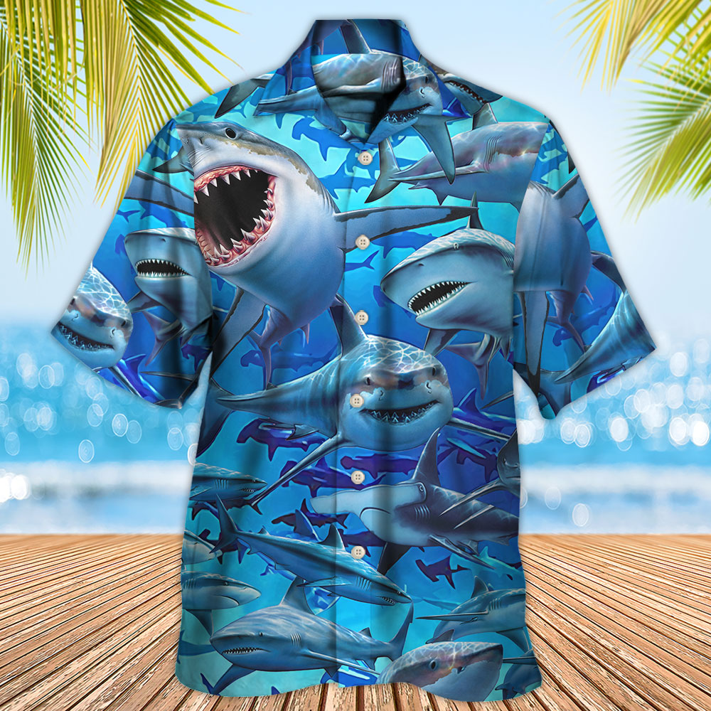 Shark Awesome Love It Love Ocean Shark - Hawaiian Shirt - Reefox