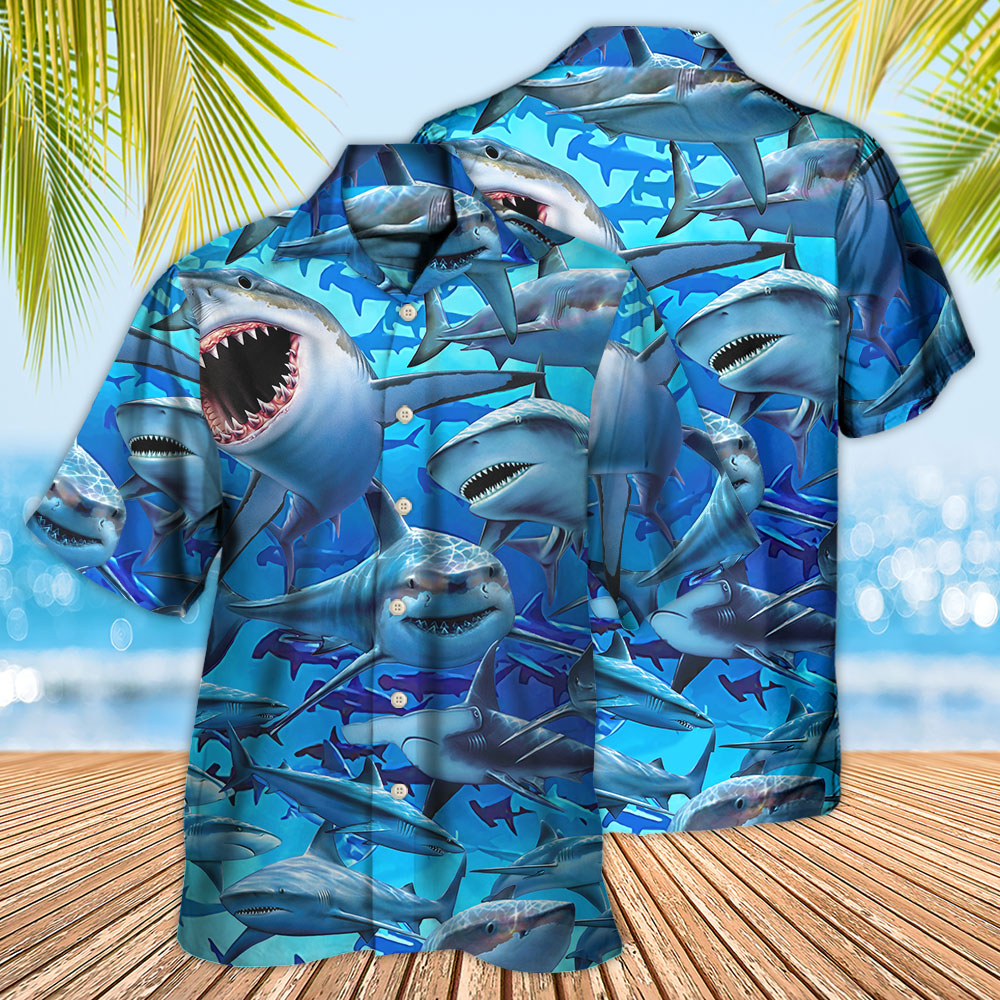 Shark Awesome Love It Love Ocean Shark - Hawaiian Shirt - Reefox
