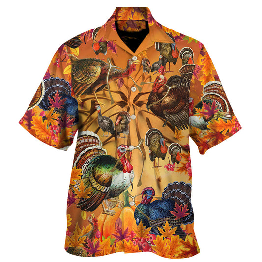 Turkey Happy Wishbone Thanksgiving - Hawaiian Shirt