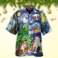 Christmas Cat Playing In Starry Night - Hawaiian Shirt - Reefox