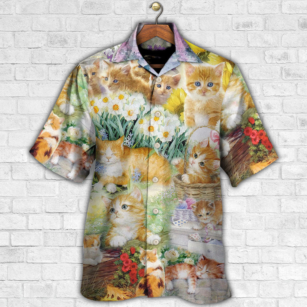 Cat Kitty Lover Art - Hawaiian Shirt - Reefox