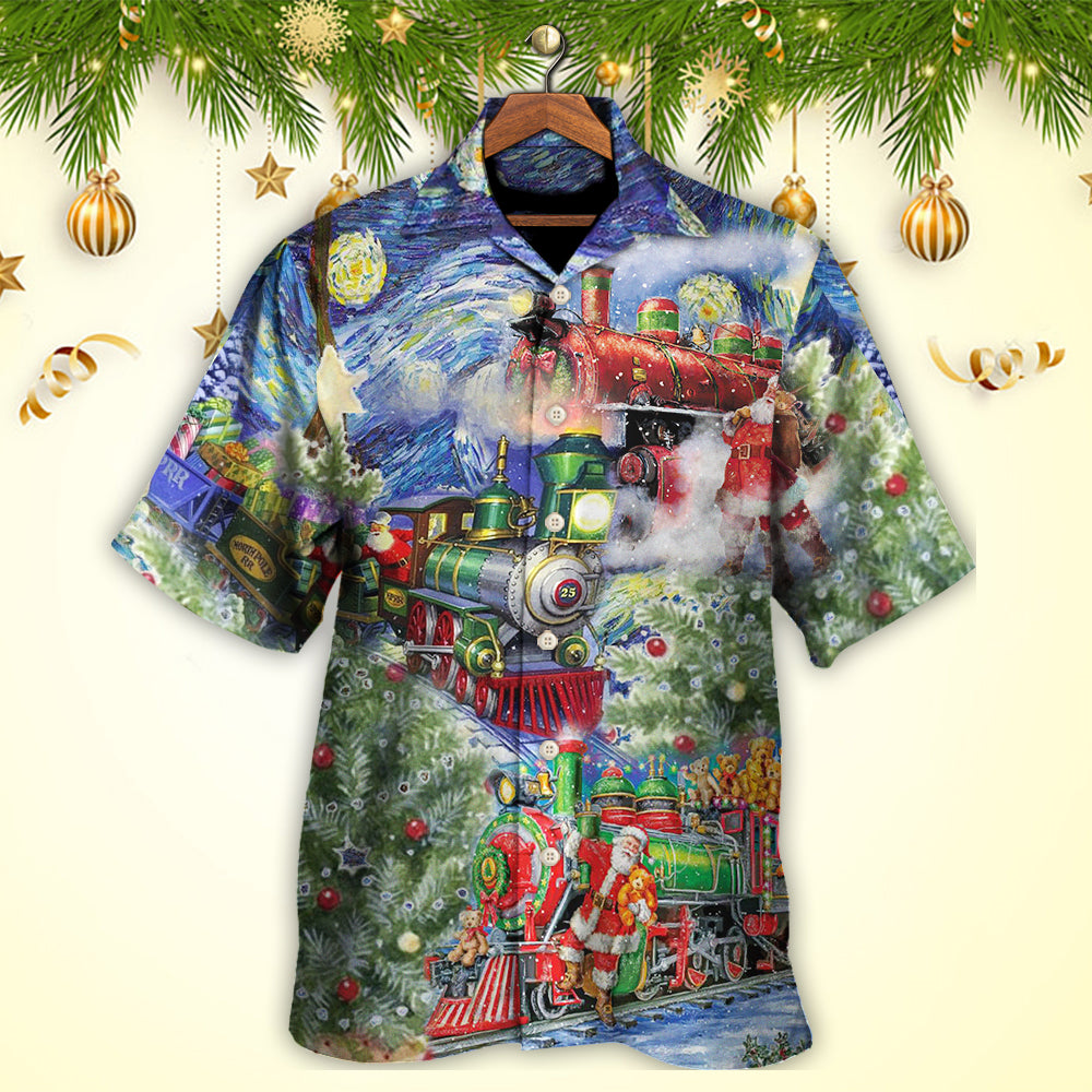 Christmas The Gift Train Arrives At The Wharf - Hawaiian Shirt - Reefox