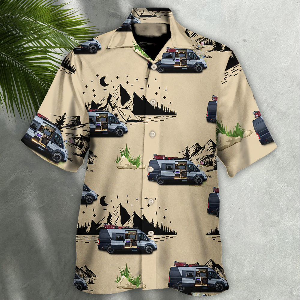 Camping Van Outdoor Life Moon Night Custom Photo - Hawaiian Shirt - Reefox