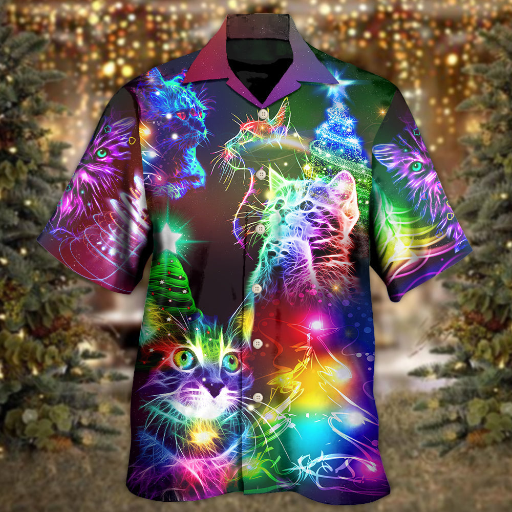 Cat Christmas Merry Everything Happy Always - Hawaiian Shirt - Reefox