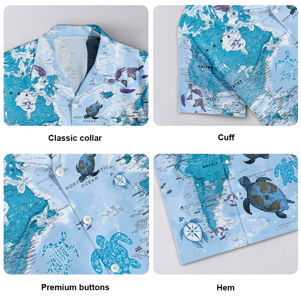 Turtle Awesome Map - Hawaiian Shirt