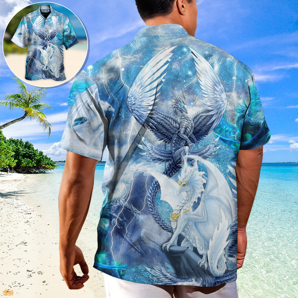 Dragon Snow Love Life Amazing Galaxy Sky - Hawaiian Shirt