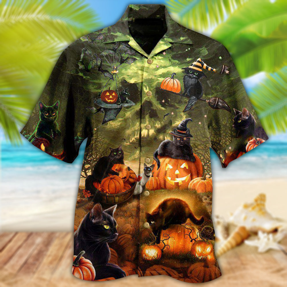 Halloween Black Cat May Luck Be Yours On Halloween - Hawaiian Shirt - Reefox