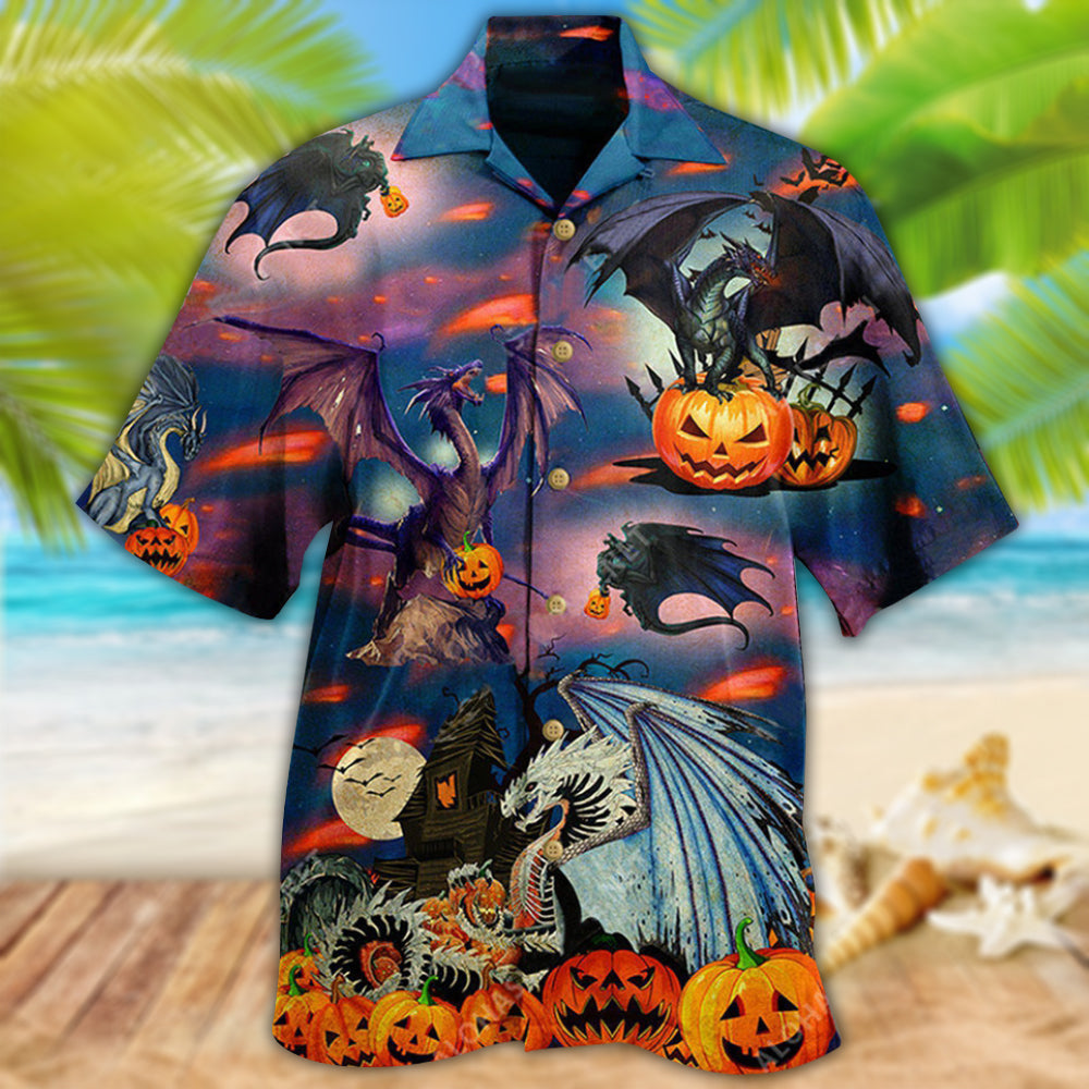 Halloween Dragon And Halloween Scaredy - Hawaiian Shirt - Reefox